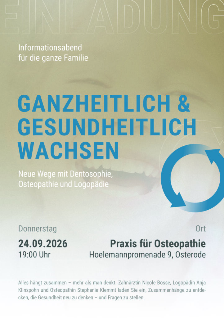 Flyer zum Informationsabend in Osterode zu Ganzheitlich und Gesundheitlich wachsen.